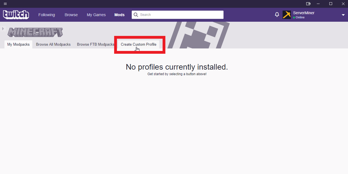 twitch launcher minecraft not loading profile