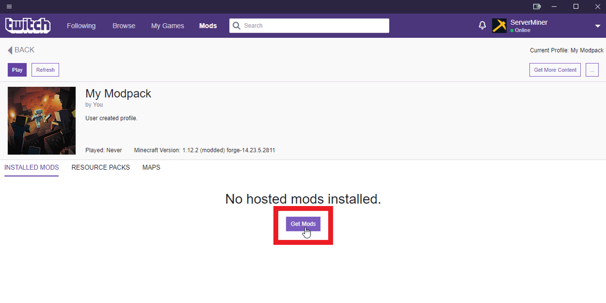 twitch launcher doesnt say minecraft is installed