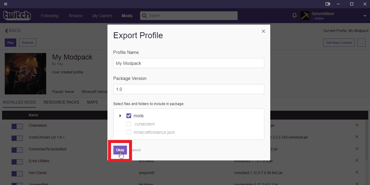how to add mods to minecraft twitch launcher