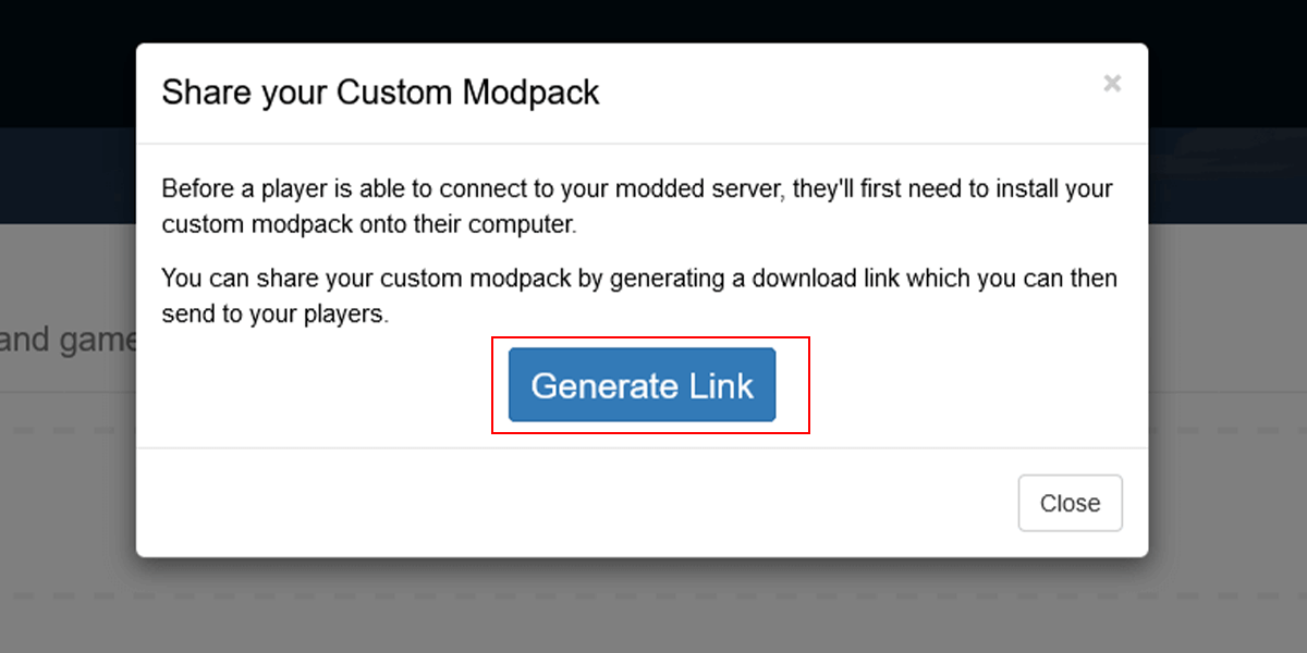 Click Generate Link