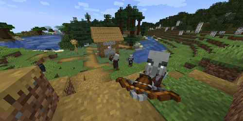 Screenshot of a Raid in Minecraft