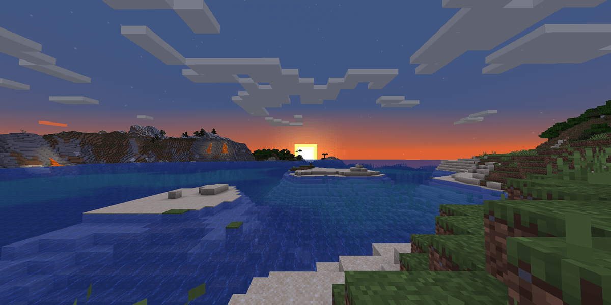 Preview of time being frozen on sunset in Minecraft