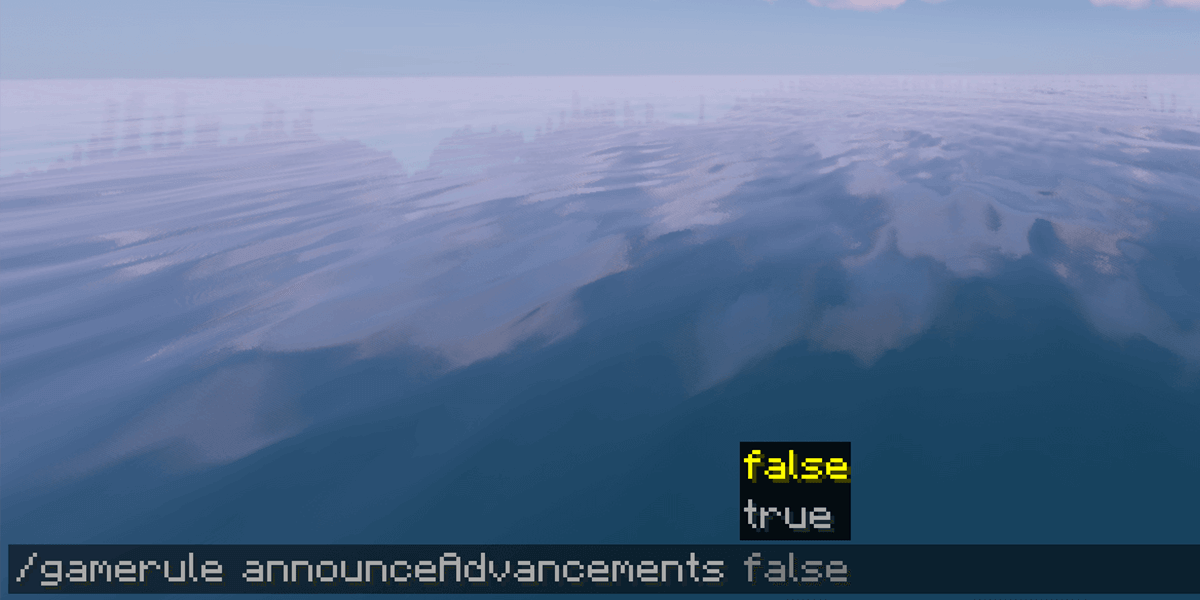 Entering the announceAdvancements gamerule command on a Minecraft server