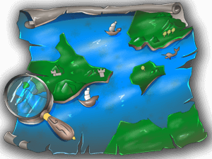 Minecraft world map showing water