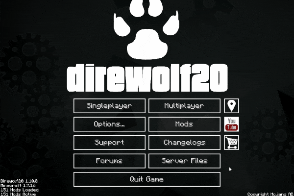 Playing on Direwolf20 1.7.10 server